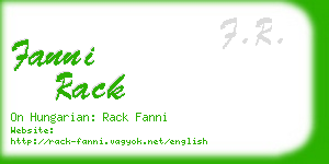 fanni rack business card